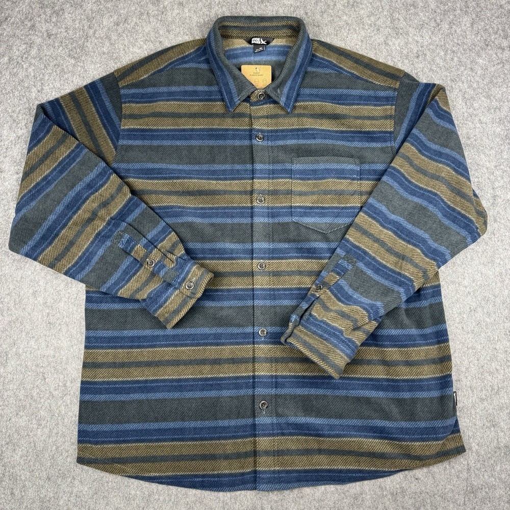 Eddie Bauer NWT Mens Quest Button Up Fleece Size XXL 2XL Multi Color Stretch